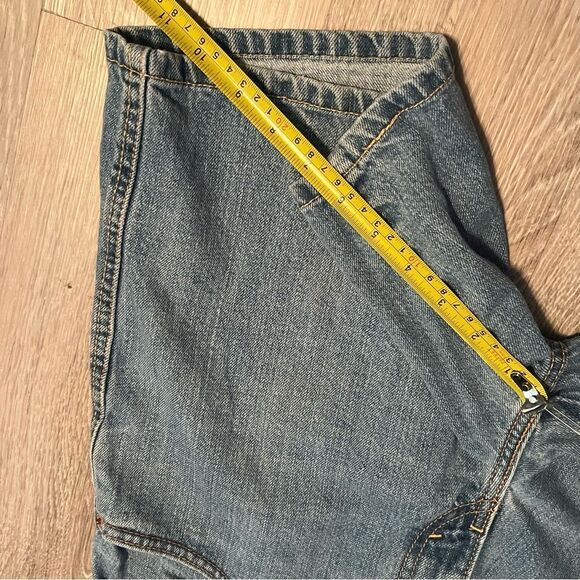 Vintage 90s Black Bat Wing Levi’s 550 Baggy Denim Bermuda 11” Jean Short 8 - Picture 10 of 11